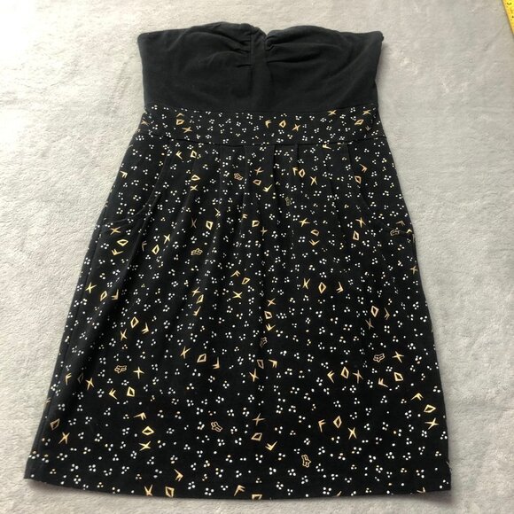 Fox Racing Black & Gold Strapless Mini Dress Size Small - Picture 3 of 12